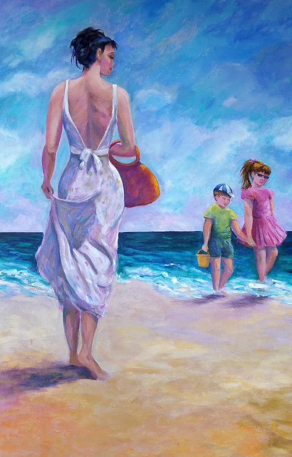 Beautiful Day at the Beach Painting by Rosie Sherman