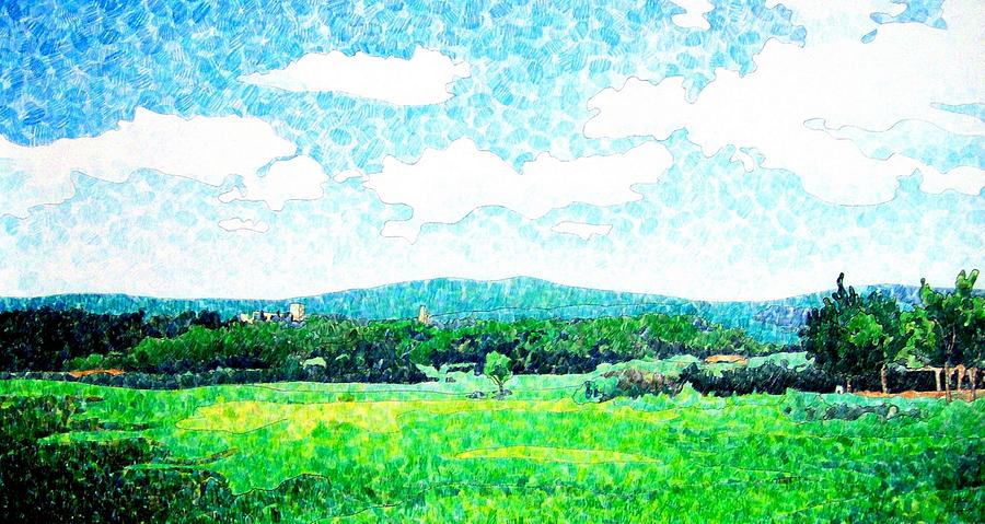 Mountain Drawing - Beautiful Day in Tuscany  by Jason Charles Allen