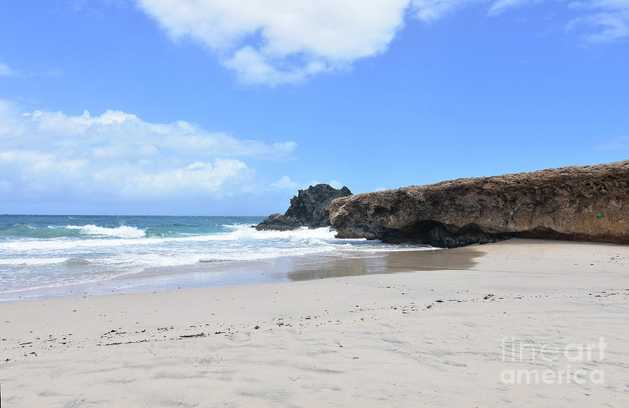 Beautiful Deserted White Sand Beach Called Andicuri In Aruba Photograph by DejaVu Designs
