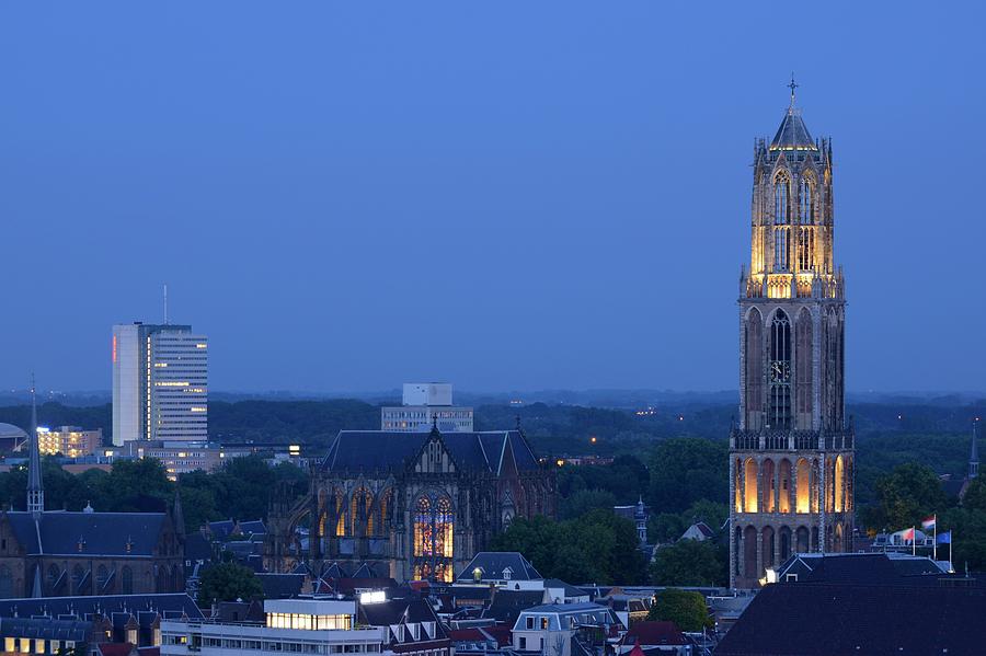 Beautiful Dom Tower and Dom Church in Utrecht at dusk 279 Photograph by Merijn Van der Vliet