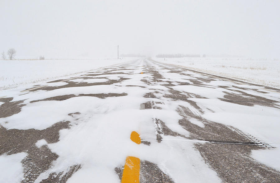 Winter Photograph - Beautiful Drifting Road by Nicole Frederick