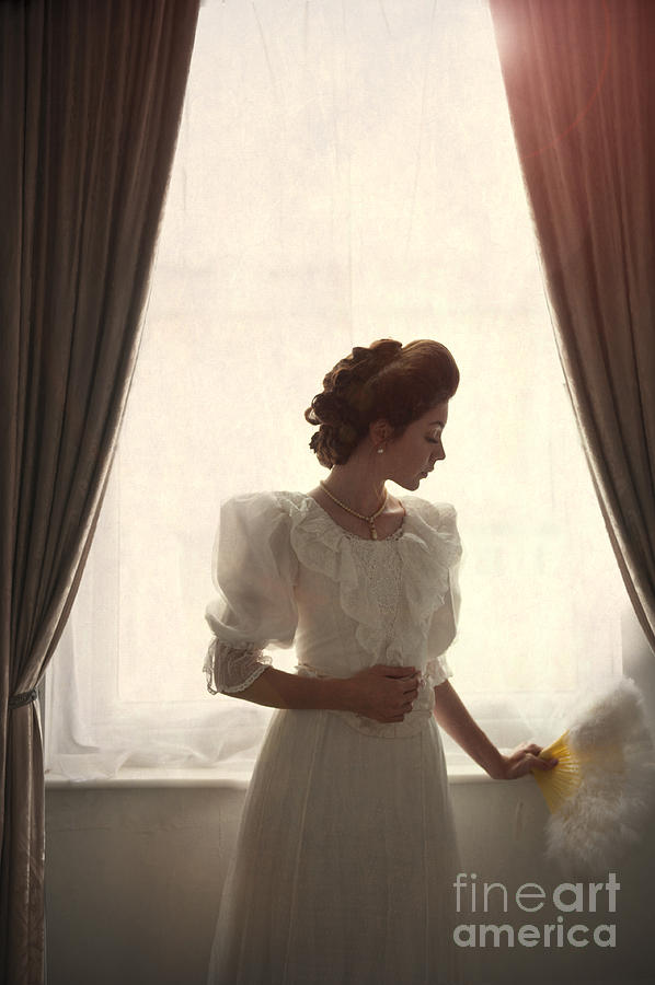 Jewelry Photograph - Beautiful Edwardian Woman At The Window by Lee Avison