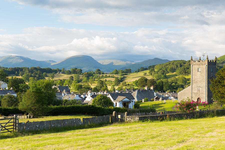 Beautiful English lake District village of Hawkshead The Lakes National ...