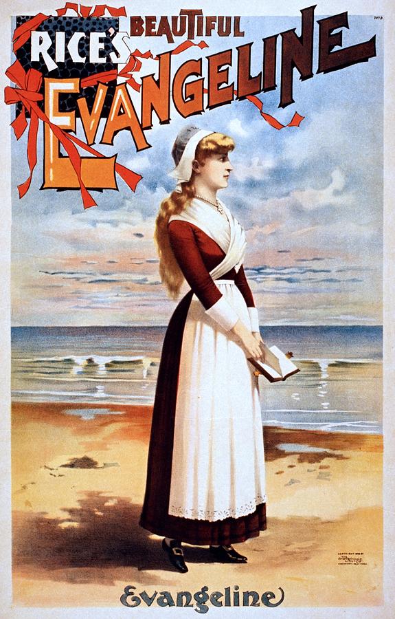 Beautiful Evangeline, performing arts poster, 1896 Painting by Vincent Monozlay