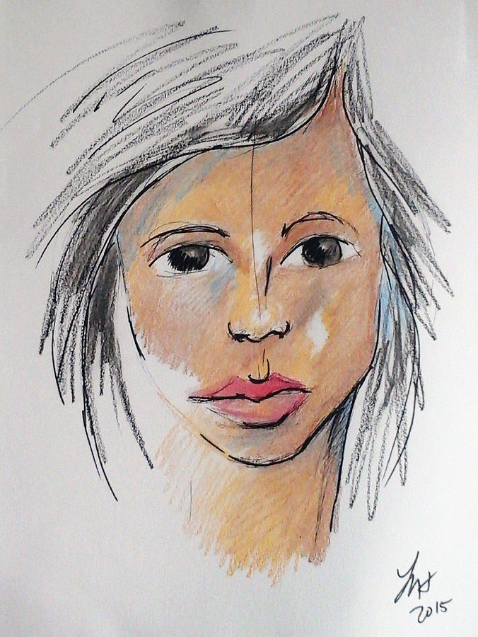 Beautiful Face 68 Drawing by Loretta Nash
