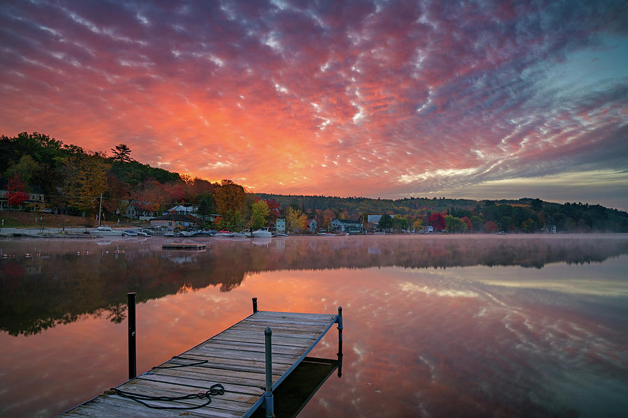 Beautiful Fall Sunrise at Long Lake Photograph by Darylann Leonard Photography