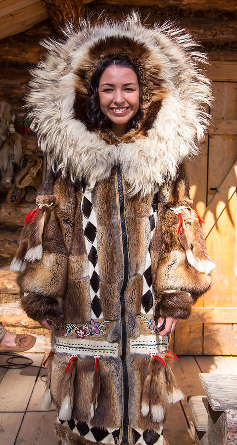 Beautiful Fashioned Coat with Wolverine hood. Photograph by Allan Levin