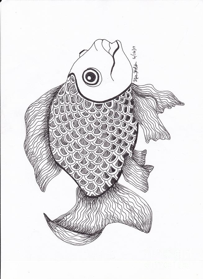 Beautiful Fish Drawing by Nia Holden Fine Art America