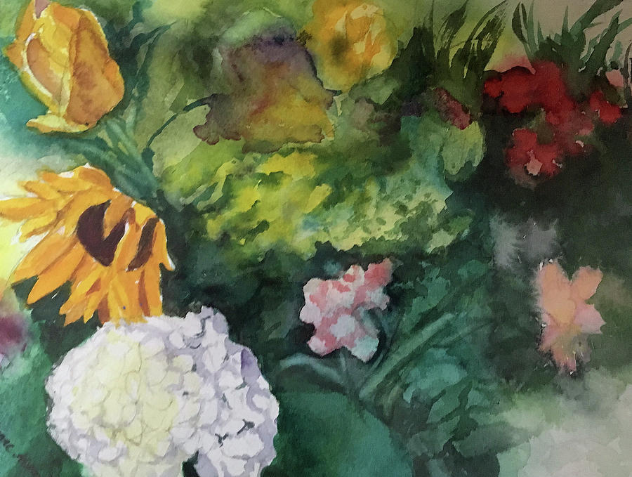 Flowers Painting - Beautiful Floral Jumble by Lynne Atwood Flowers Painting - Beautiful Floral Jumble by Lynne Atwood