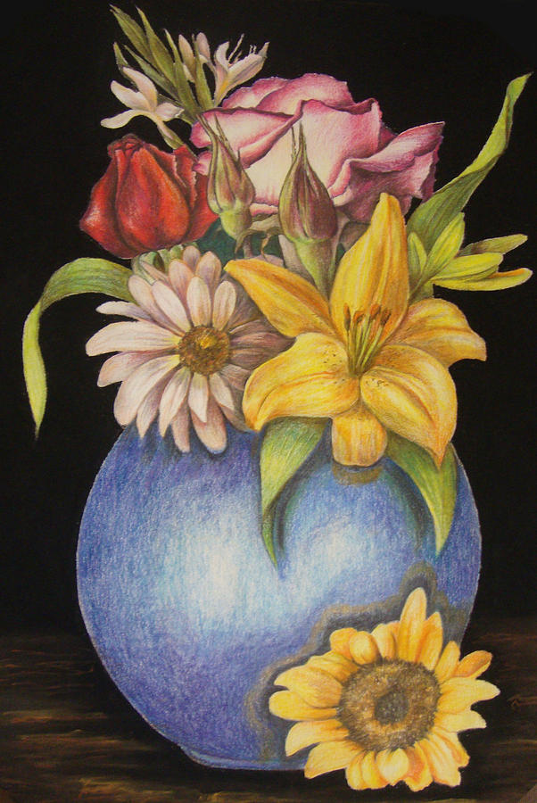 Beautiful Flowers Painting by Dandelion Drawing and Coloring - Fine Art  America