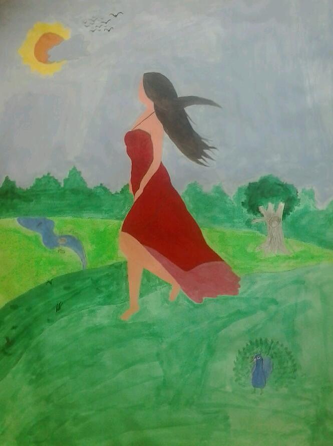 Beautiful Girl With Nature Drawing by Sachin kumar Jha - Fine Art America-pokeht.vn