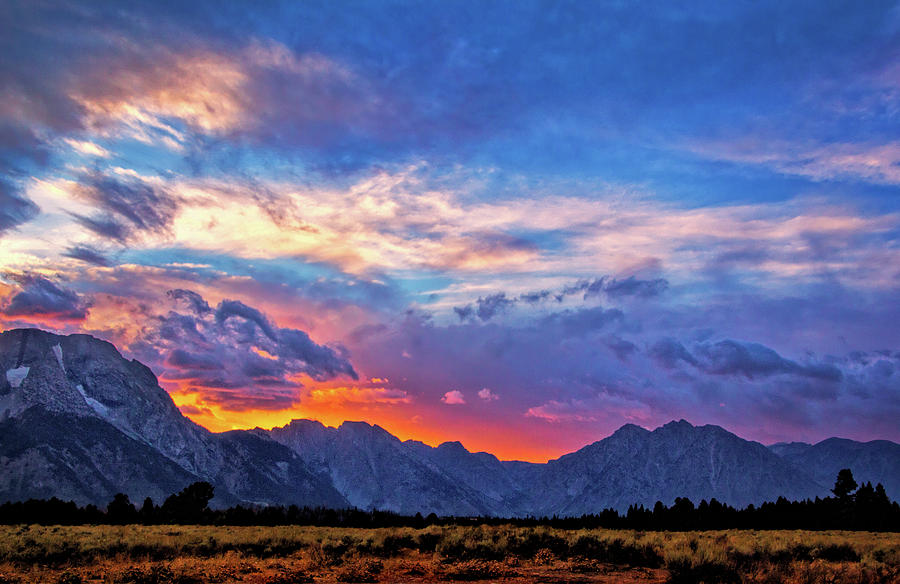 Beautiful Grand Teton Sunset Photograph by Carolyn Derstine