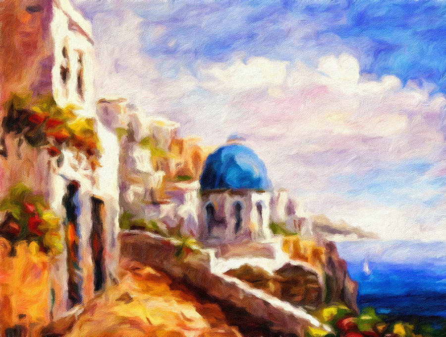 Greek Painting - Beautiful Greece by Georgiana Romanovna