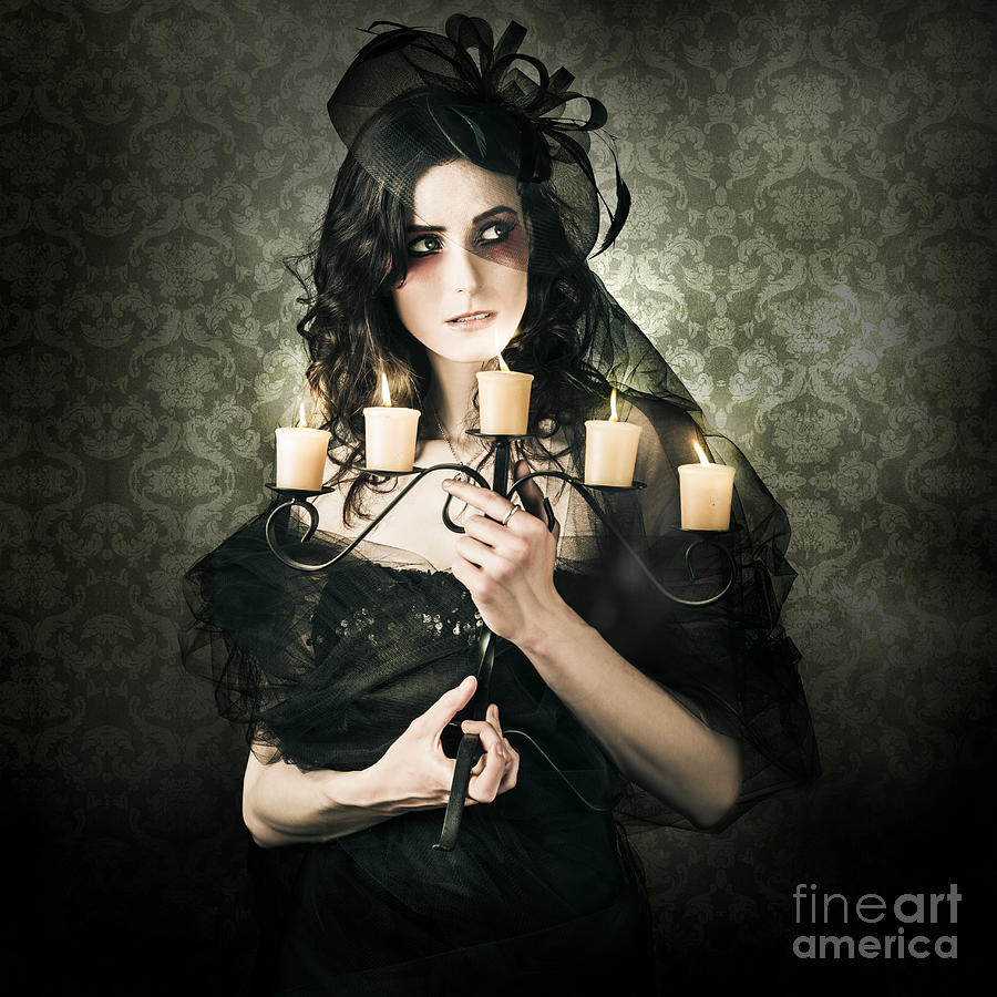 Beautiful Grunge Woman In Dark Vogue Fashion Style Photograph by Jorgo Photography