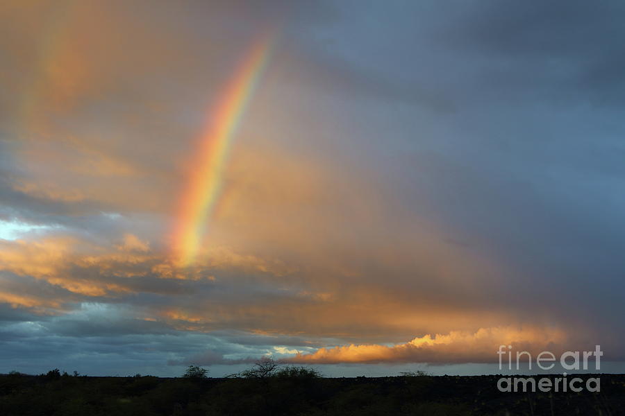 Beautiful Hawaiian Sunrise Rainbow Photograph by Mary Haber