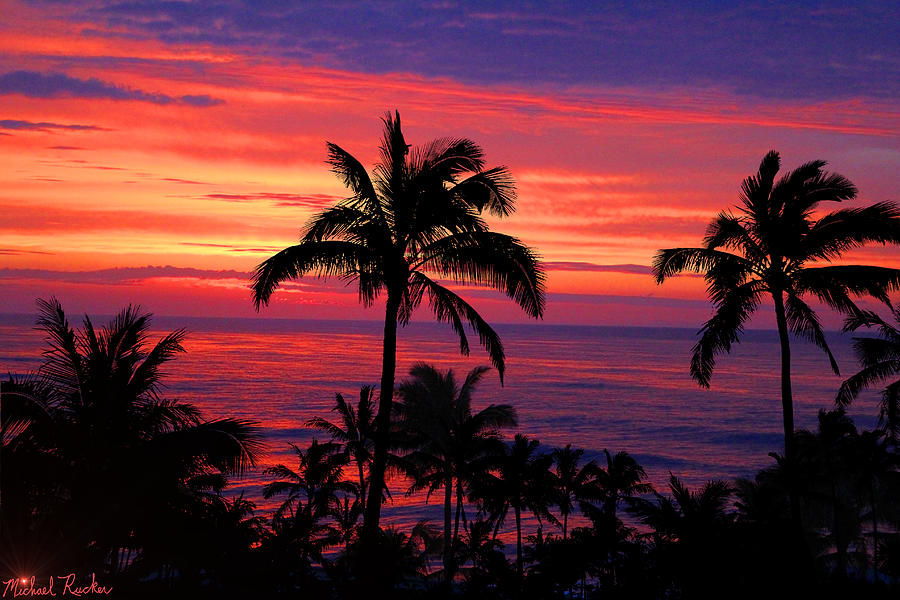Beautiful Hawaiian Sunset Photograph by Michael Rucker