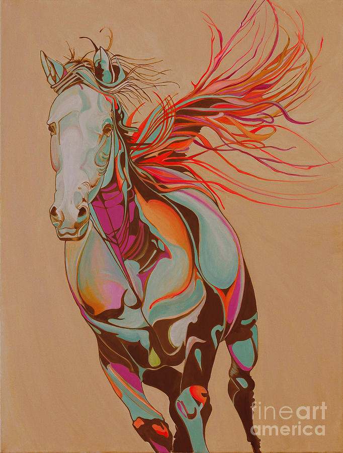 Horse Painting - Beautiful Horse 59M by Native American GullG