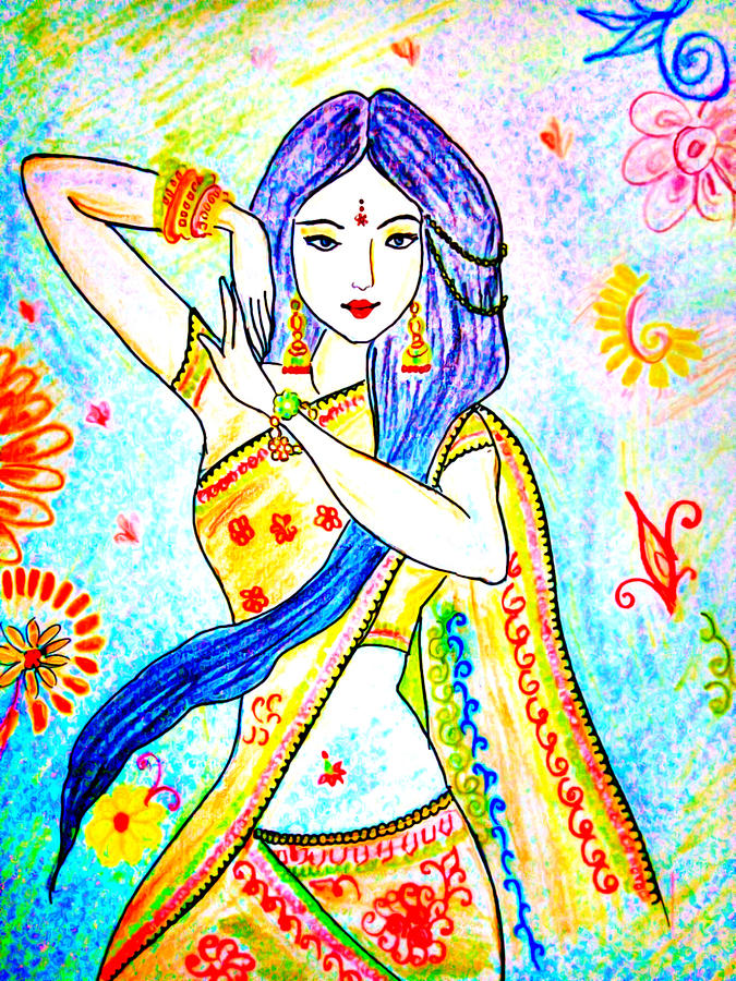 Buy Ghunghat - Indian women sketch art Handmade Painting by AKASH BHISIKAR.  Code:ART_5557_44988 - Paintings for Sale online in India.
