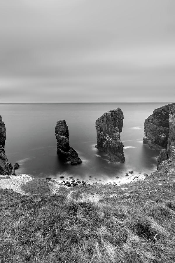 Beautiful Long Exposure Black And White Sunset Landscape Image O