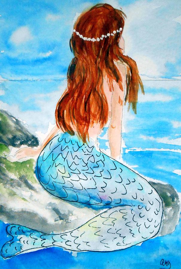 Beautiful Mermaid Painting by Rita Drolet
