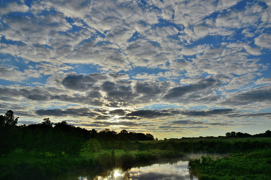 Beautiful Morning Clouds over Glacial Park in McHenry County Photograph by Ray Mathis