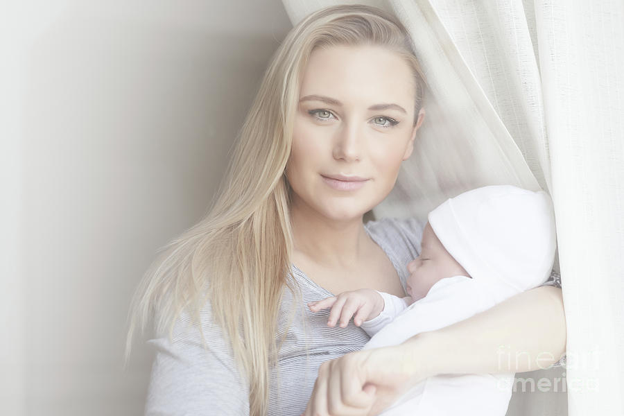 Beautiful mother with newborn baby Photograph by Anna Om