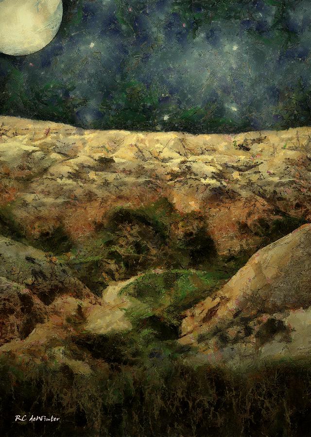 Beautiful Night in the Badlands Painting by RC DeWinter