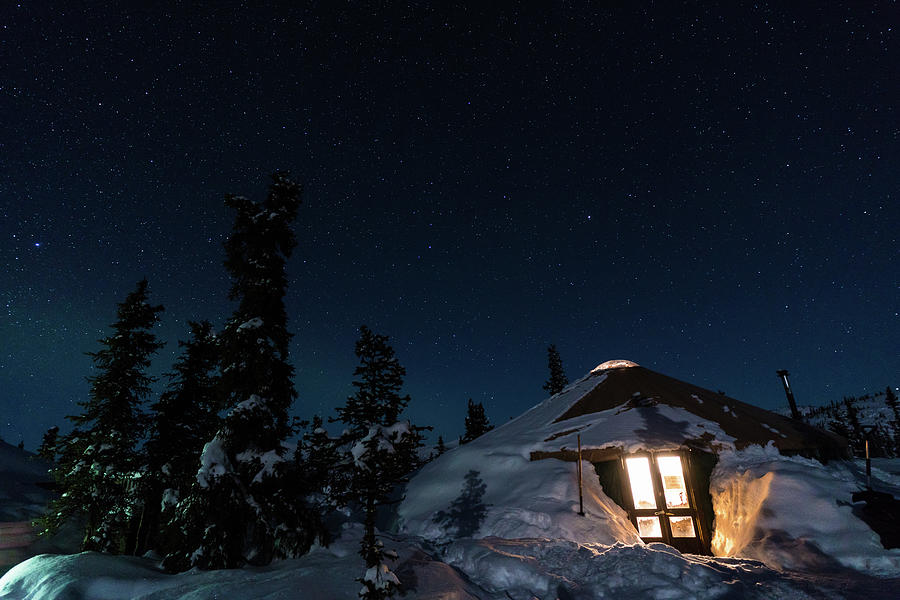 Beautiful night sky over a cabin on top of a mountain Photograph by Asif Islam