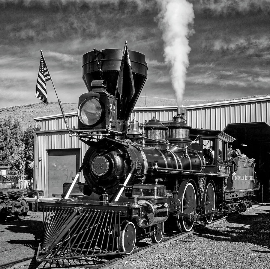 Train Photograph - Beautiful Number 22 In Black And White by Garry Gay