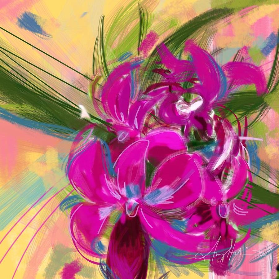 Beautiful Pink Orchids Digital Art