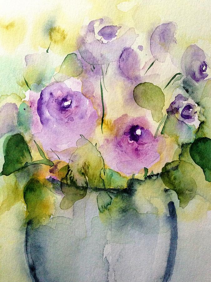 Beautiful Purple Flowers Painting by Britta Zehm