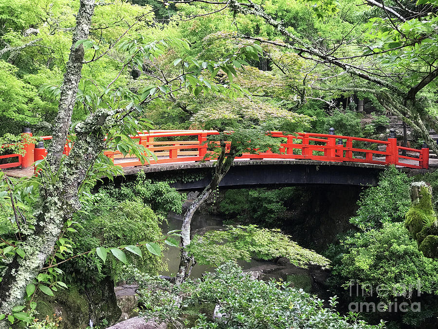 Beautiful red bridge in Japan Photograph by Anita Van Den Broek - Pixels