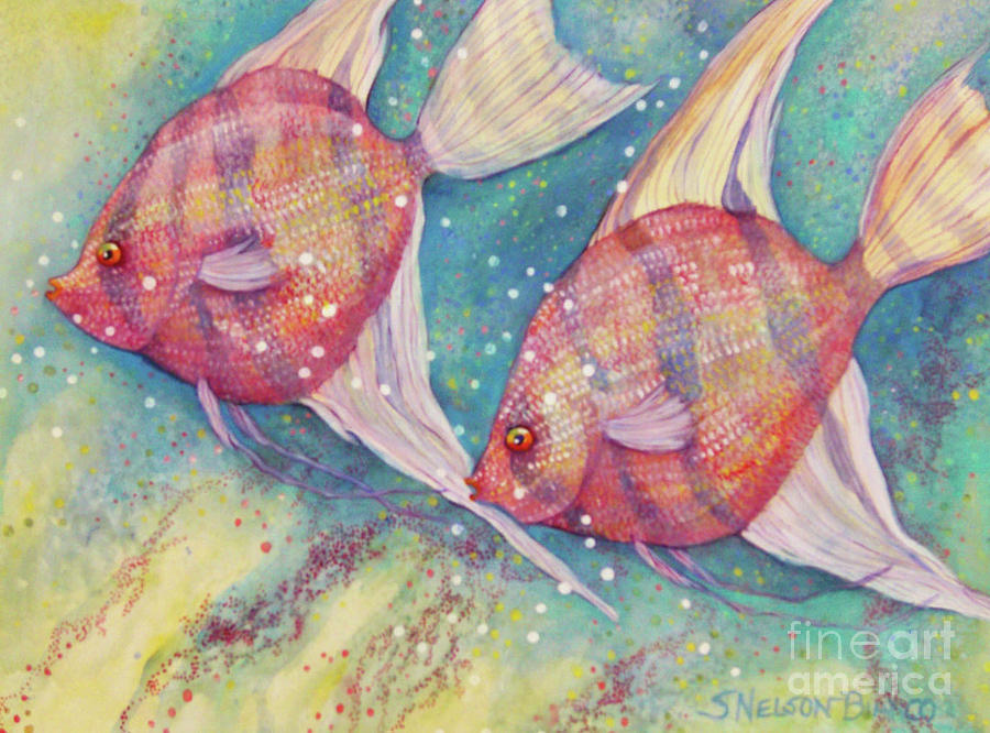 Beautiful Red Fish Painting by Sharon Nelson-Bianco