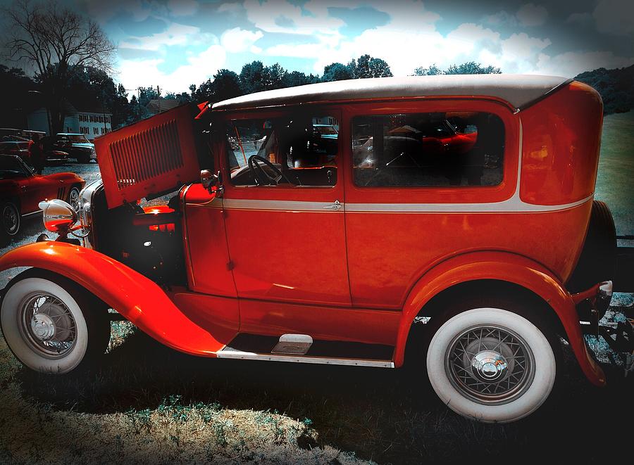Beautiful Red Old Ford Photograph by Anne Sands