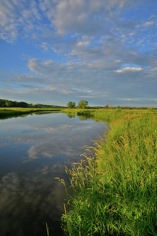 Beautiful Reflection Along Shoreline Of Nippersink Creek Photograph