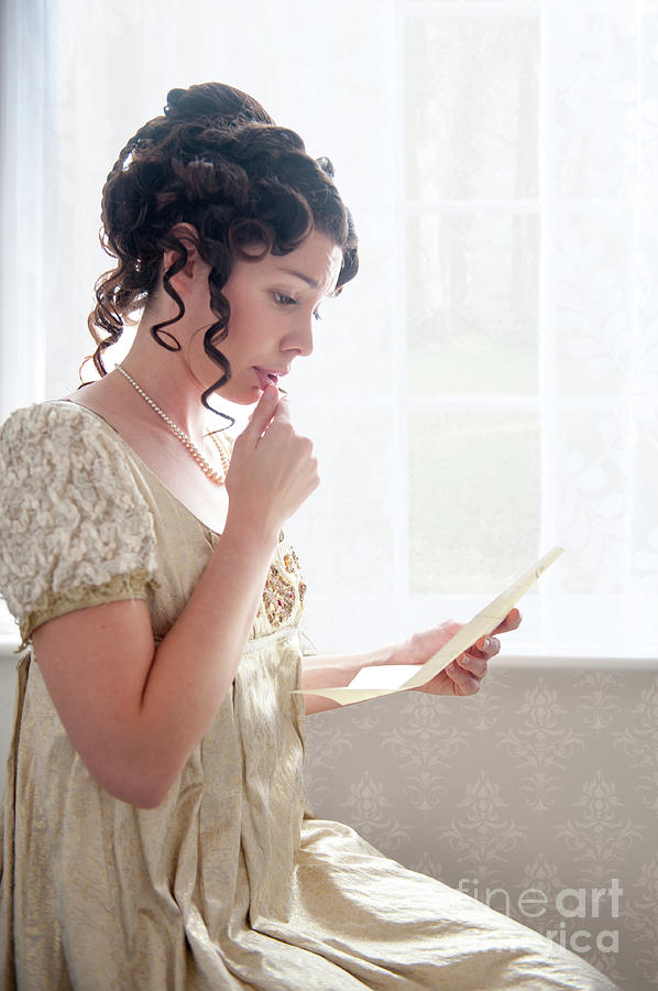 Beautiful Regency Period Woman Reading A Love Letter Photograph by Lee Avison