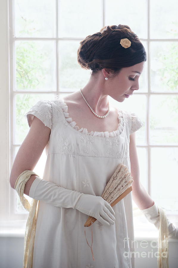 Glove Photograph - Beautiful Regency Woman At The Window by Lee Avison