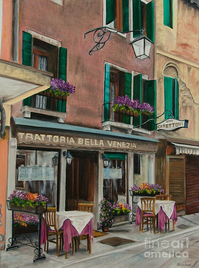 Beautiful Restaurant In Venice Painting by Charlotte Blanchard