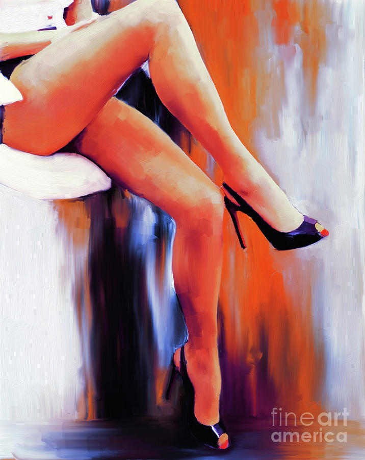 Beautiful Sexy Legs  Painting by Gull G