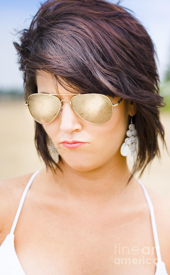 Beautiful Sexy Woman In Summer Sunglasses Photograph by Jorgo Photography