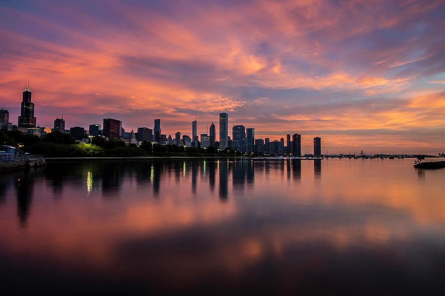 Beautiful skies one summer morning in Chicago Photograph by Sven Brogren