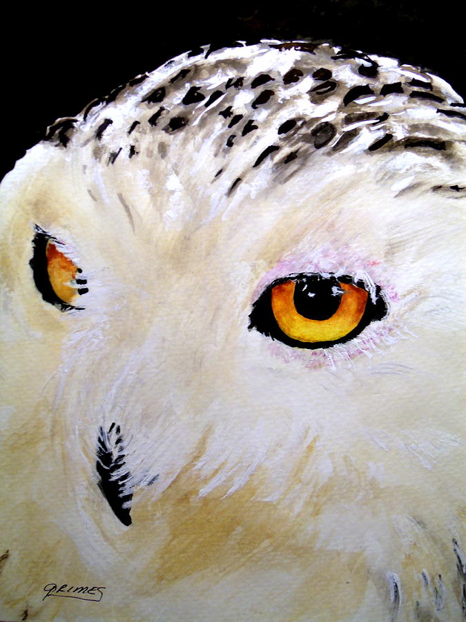 Beautiful Snowy Owl Painting by Carol Grimes