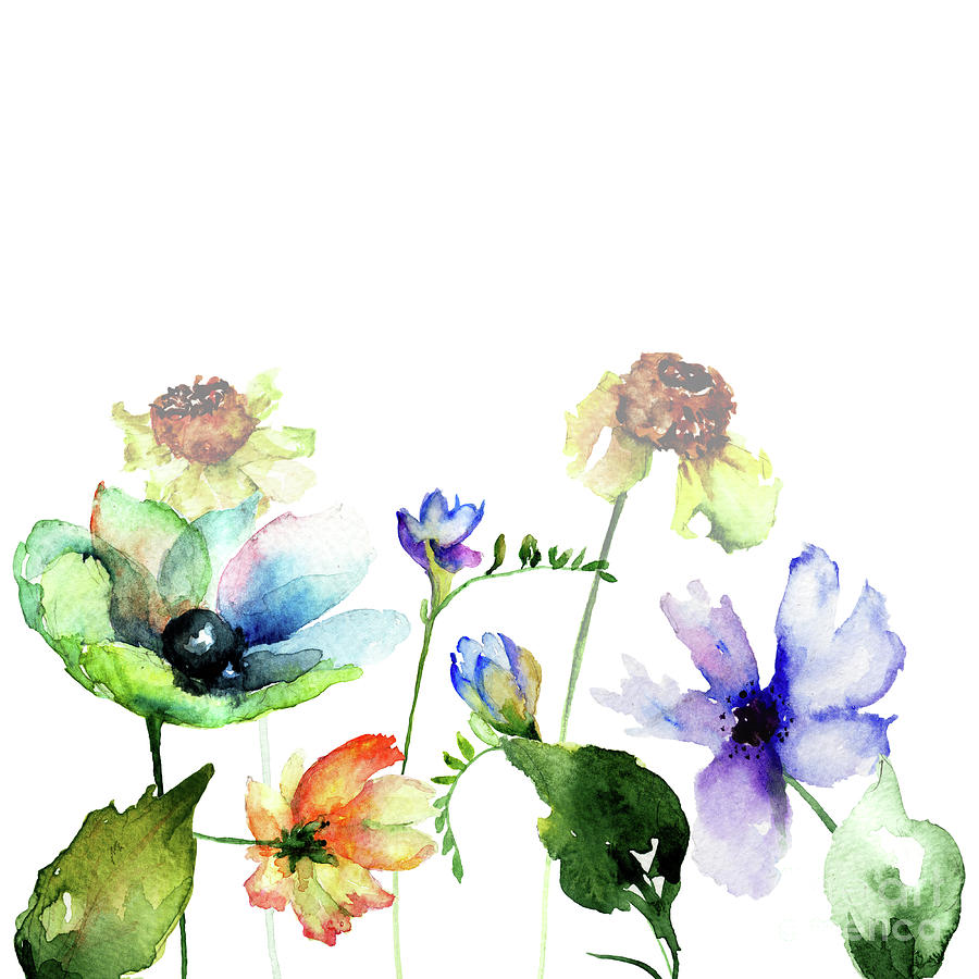 Beautiful Spring flowers Painting by Regina Jershova
