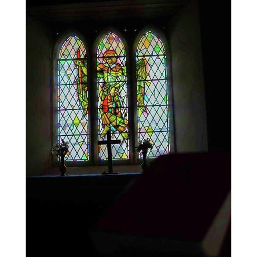 Religion Photograph - Beautiful Stain Glass Window At Brentor by 1nine7 Photo