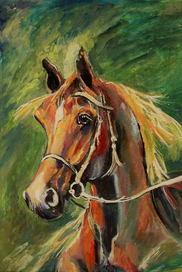 Beautiful stallion Painting by Khalid Saeed