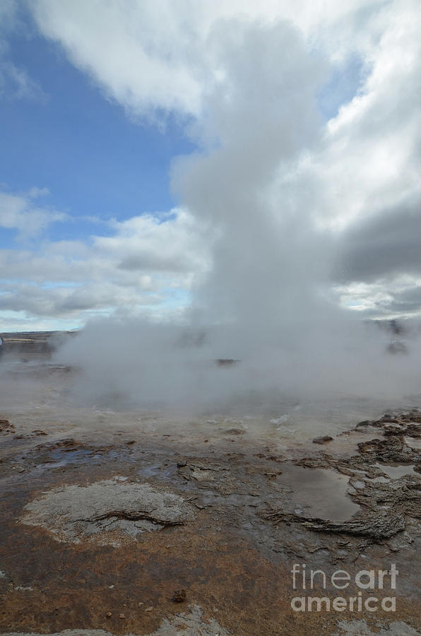 Beautiful Steaming Crater of Strokkur Iceland Photograph by DejaVu Designs
