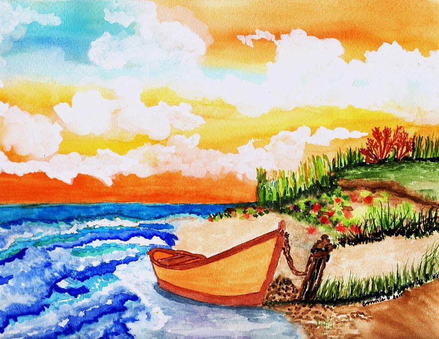 Beautiful summer day Painting by Connie Valasco