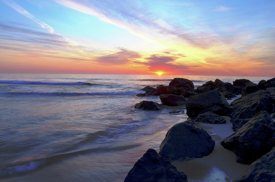 Beautiful Sunrise At The Jersey Shore Photograph by Bob Cuthbert