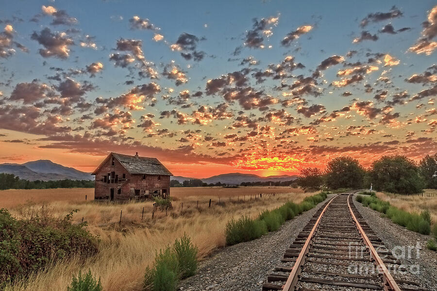 Sunset Photograph - Beautiful Sunrise Over Old Homestead by Robert Bales