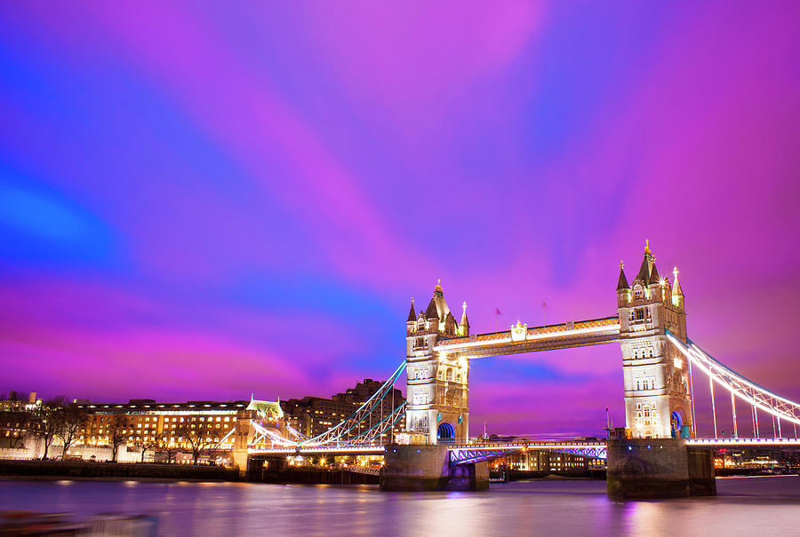 Beautiful Sunset At Tower Bridge In London City Night Scene Photograph By Ioan Panaite Pixels